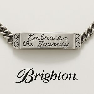 Vintage Silver plated  "Embrace the Journey"  Engraved Bar Bracelet
